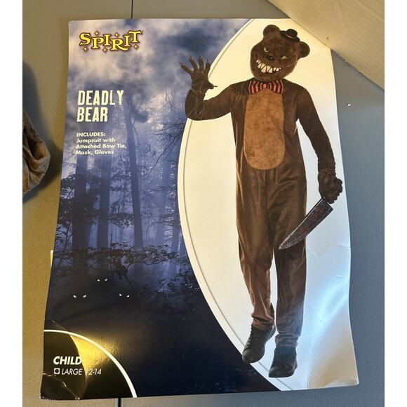 Spirit halloween Deadly Bear Costume Kids Size Large 12-14 - Picture 1 of 4